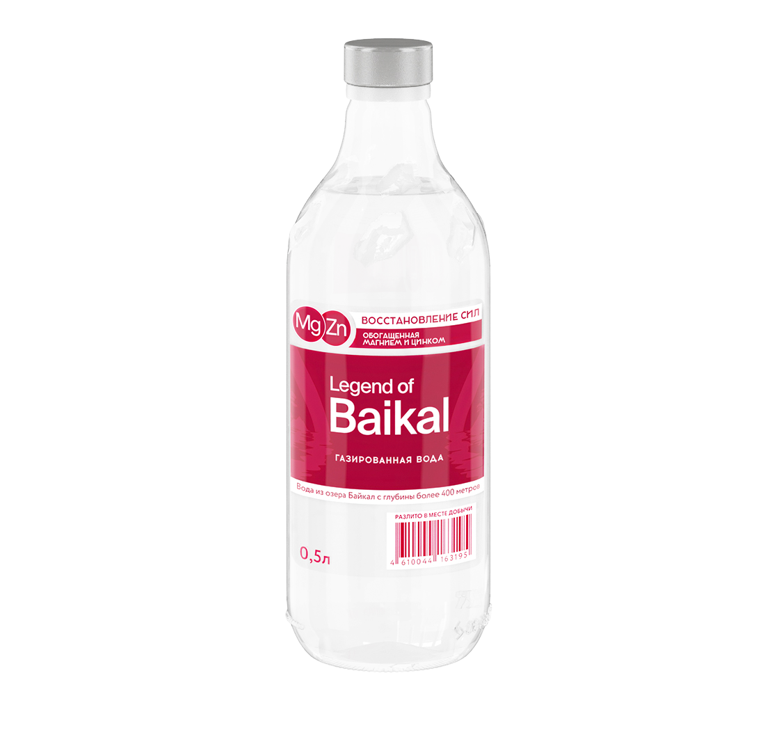 Минеральная газированная вода «Legend of Baikal ВОССТАНОВЛЕНИЕ СИЛ» c магнием и цинком 0,5 л