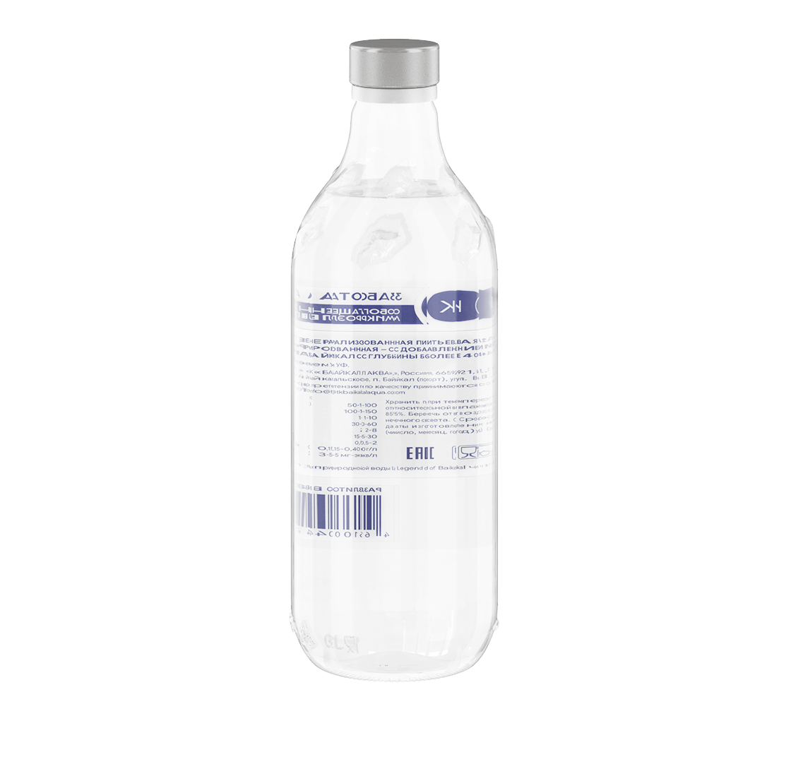 Минеральная газированная вода «Legend of Baikal ЗАБОТА О СЕРДЦЕ» c магнием, кальцием и калием 0,5 л