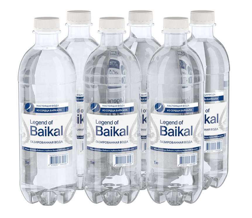  Вода питьевая «Legend of Baikal» газированная, 1 л, пластик (упаковка 6 шт)