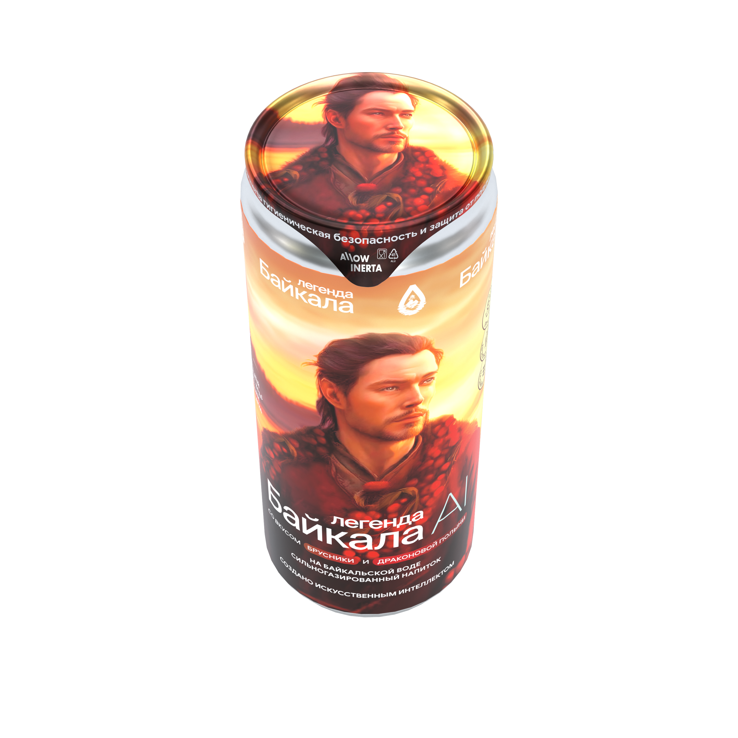 Напиток безалкогольный сильногазированный Легенда Байкала «AI» со вкусом брусники и тархуна 0,33 л