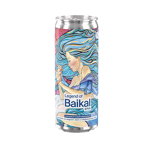 Напиток безалкогольный сильногазированный Legend of Baikal plus со вкусом «Хвоя» 0,33 л