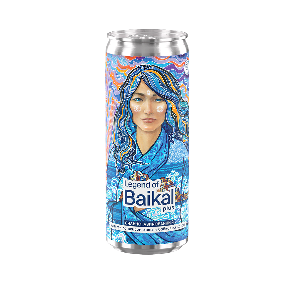 Напиток безалкогольный сильногазированный Legend of Baikal plus со вкусом «Хвоя» 0,33 л