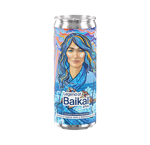 Напиток безалкогольный сильногазированный Legend of Baikal plus со вкусом «Хвоя» 0,33 л