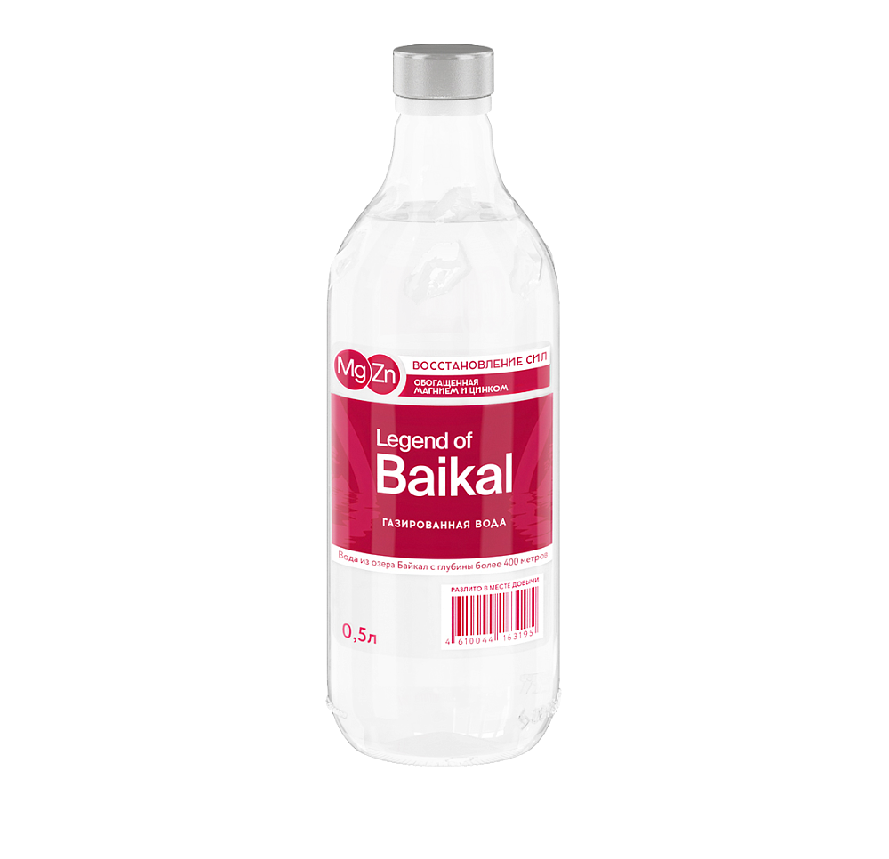 Минеральная газированная вода «Legend of Baikal ВОССТАНОВЛЕНИЕ СИЛ» c магнием и цинком 0,5 л