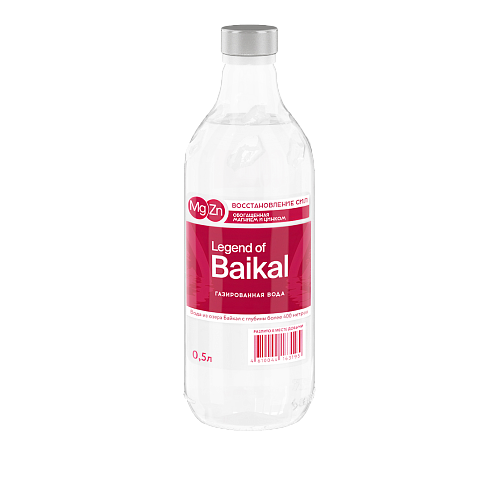 Минеральная газированная вода «Legend of Baikal ВОССТАНОВЛЕНИЕ СИЛ» c магнием и цинком 0,5 л