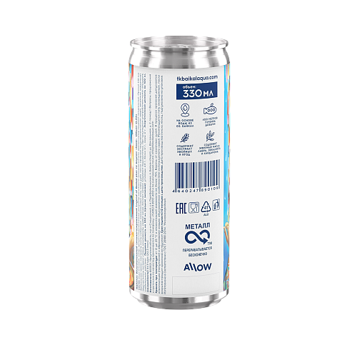 Напиток безалкогольный сильногазированный Legend of Baikal plus со вкусом «Хвоя» 0,33 л