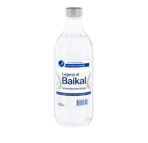 Вода питьевая «Legend of Baikal» газированная, 0,5 л, стекло