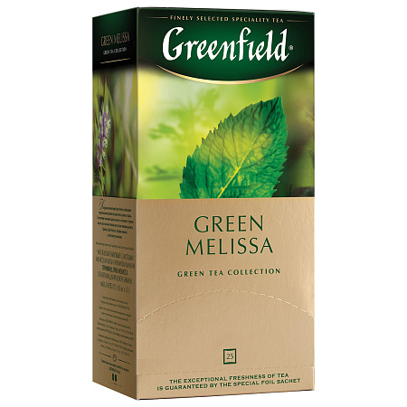 Чай GREENFIELD «Green Melissa», зеленый, 25 пакетиков