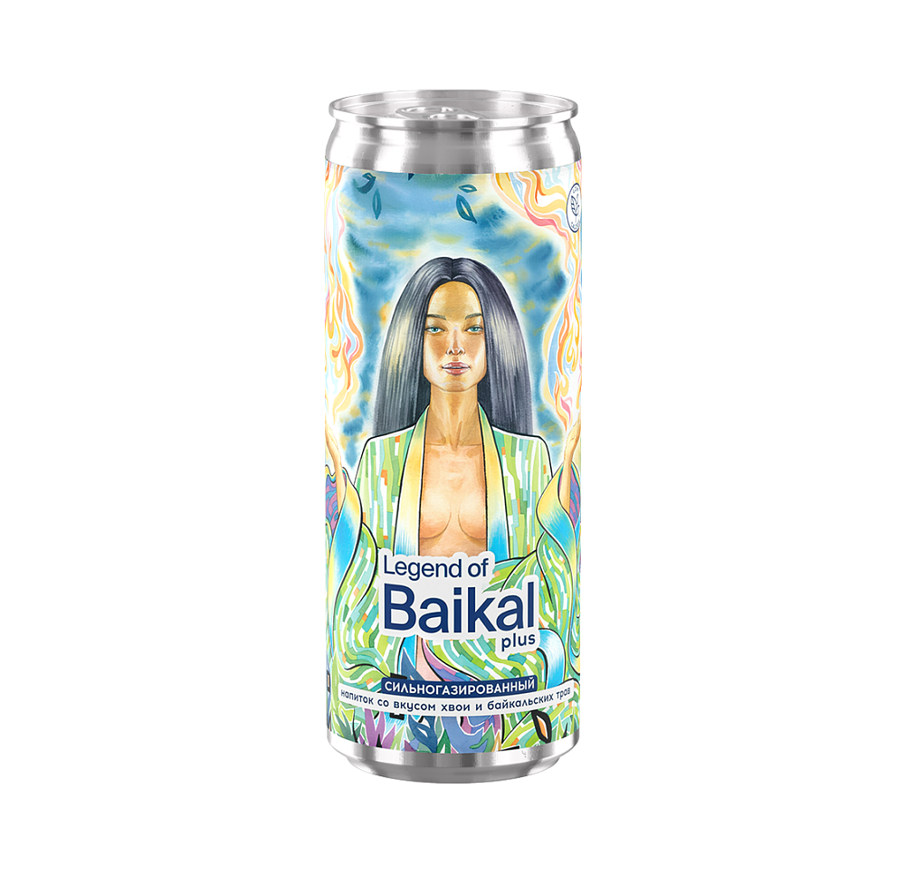 Напиток безалкогольный сильногазированный Legend of Baikal plus со вкусом «Хвоя» 0,33 л
