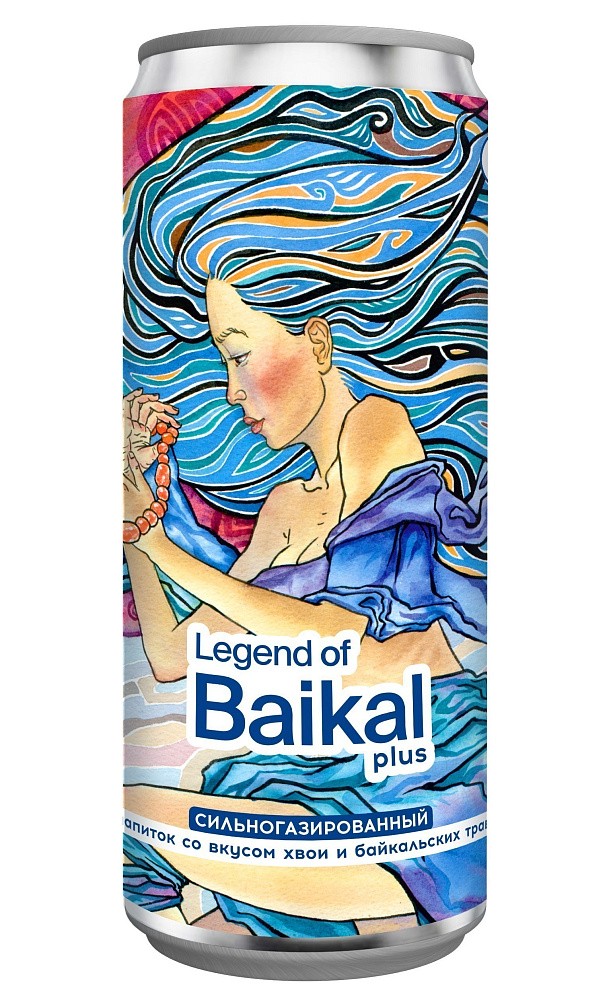 Напиток безалкогольный сильногазированный Legend of Baikal plus со вкусом «Хвоя». Объем 0,33л (упаковка 12 шт)