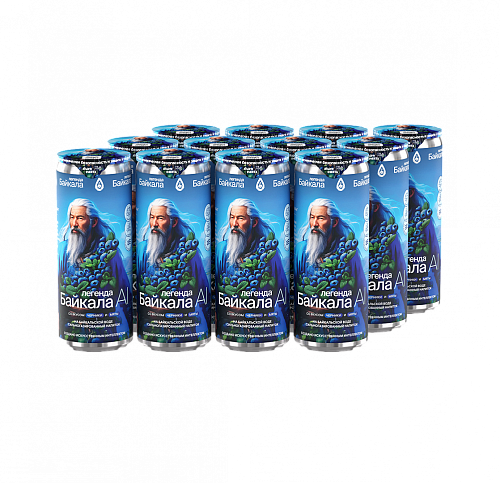 Напиток безалкогольный сильногазированный Легенда Байкала «AI» со вкусом черники и мяты 0,33 л