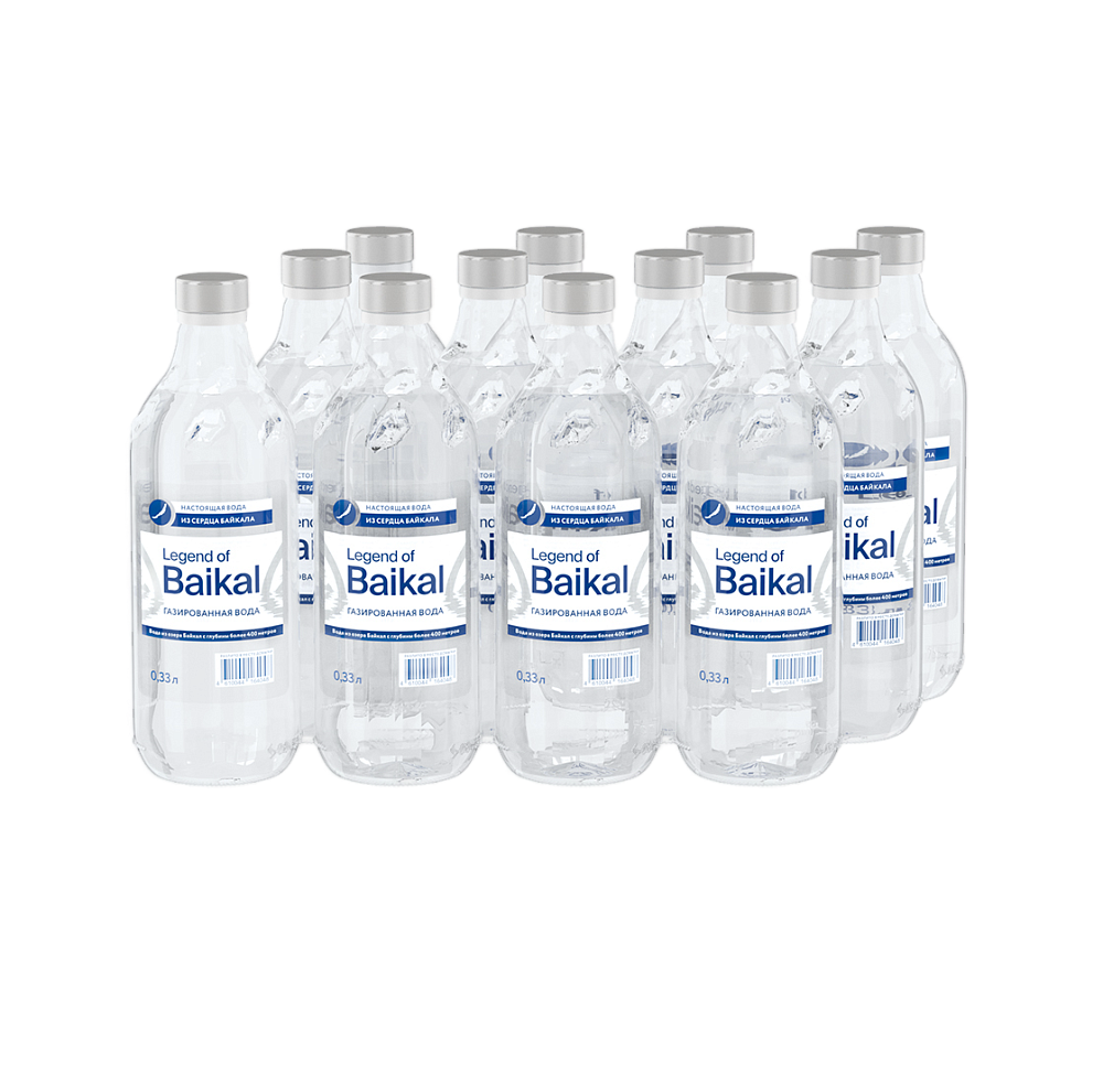 Вода питьевая «Legend of Baikal» газированная 0,33 л, стекло