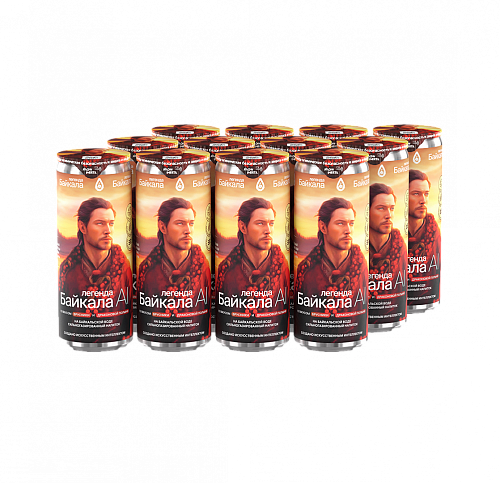 Напиток безалкогольный сильногазированный Легенда Байкала «AI» со вкусом брусники и тархуна 0,33 л