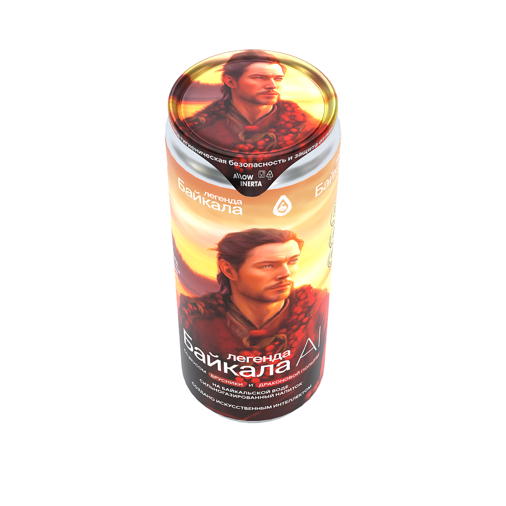 Напиток безалкогольный сильногазированный Легенда Байкала «AI» со вкусом брусники и тархуна 0,33 л