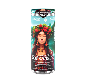 Напиток безалкогольный сильногазированный Легенда Байкала «AI» со вкусом малины и можжевельника 0,33 л