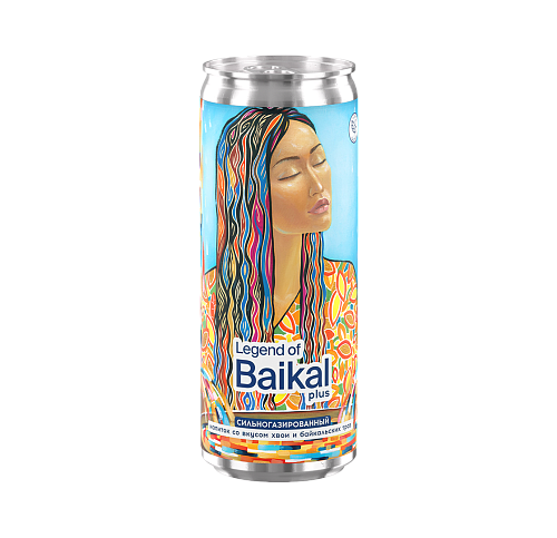 Напиток безалкогольный сильногазированный Legend of Baikal plus со вкусом «Хвоя» 0,33 л