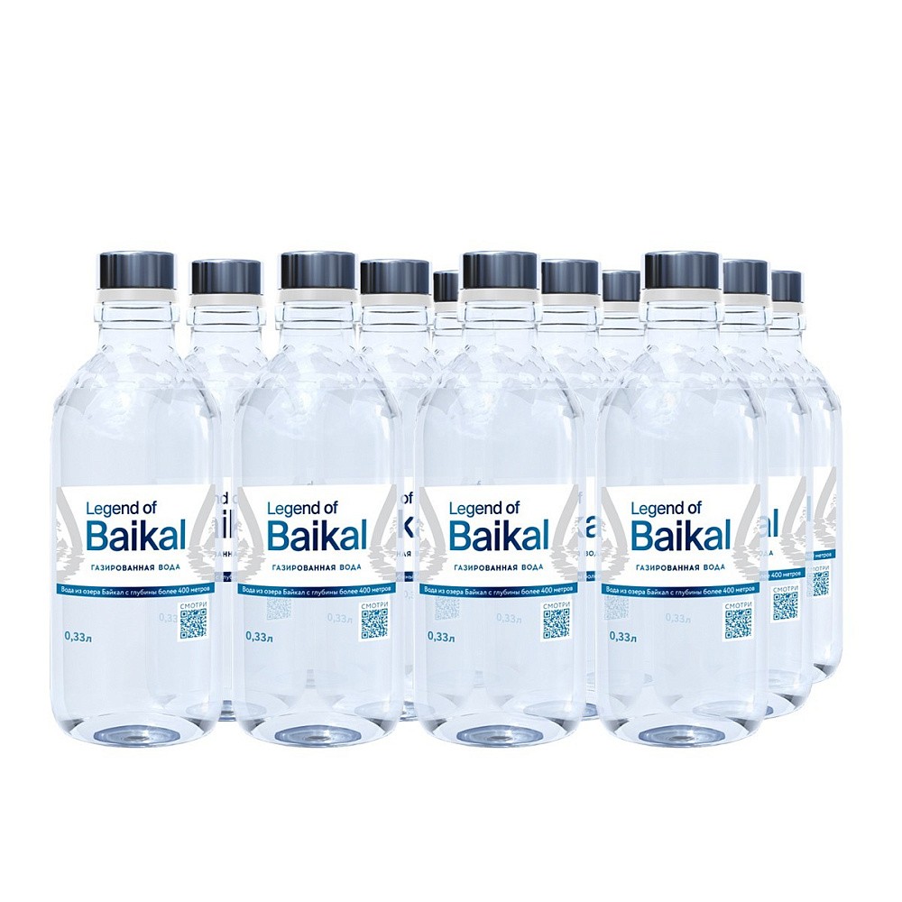 Вода питьевая «Legend of Baikal» газированная 0,33 л стекло (упаковка 12 шт)