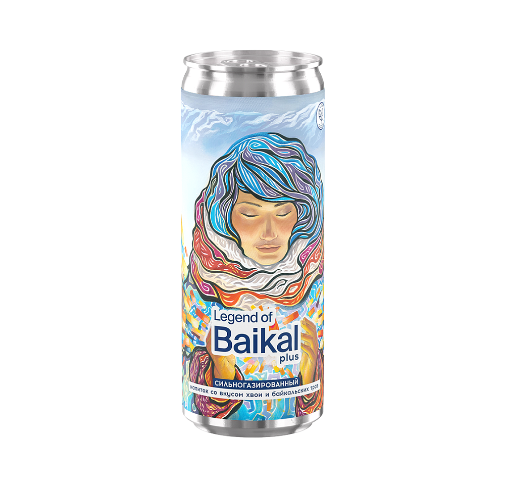 Напиток безалкогольный сильногазированный Legend of Baikal plus со вкусом «Хвоя» 0,33 л